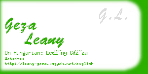 geza leany business card